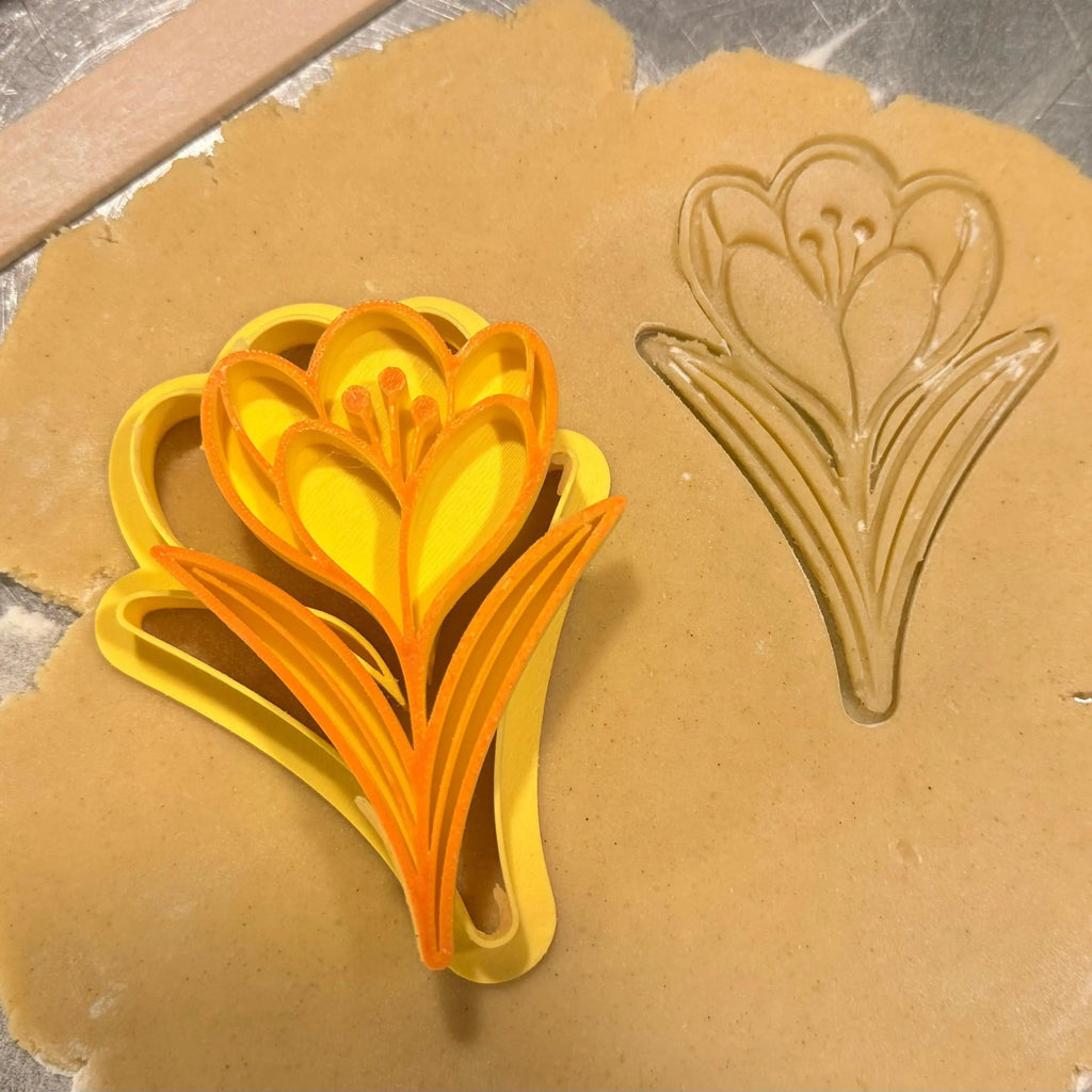 Emporte-pièce crocus - biscuit imprimé en 3D Filament Fou - détail
