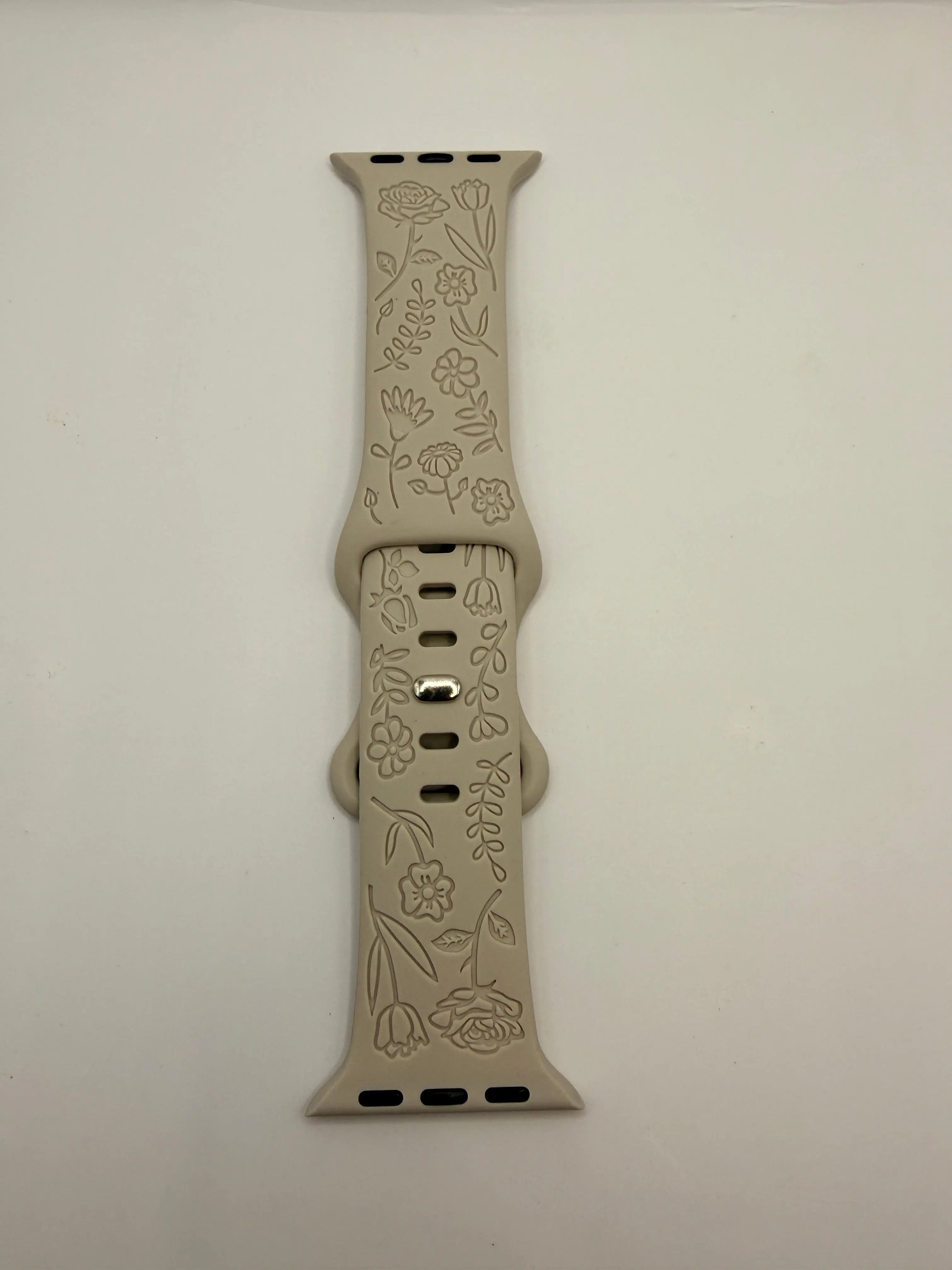 Bracelet Apple Watch silicone motif blanc 38/40/41 mm - Filament Fou