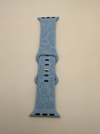 Bracelet Apple Watch silicone motif bleu 42/44/45/49 mm - Filament Fou