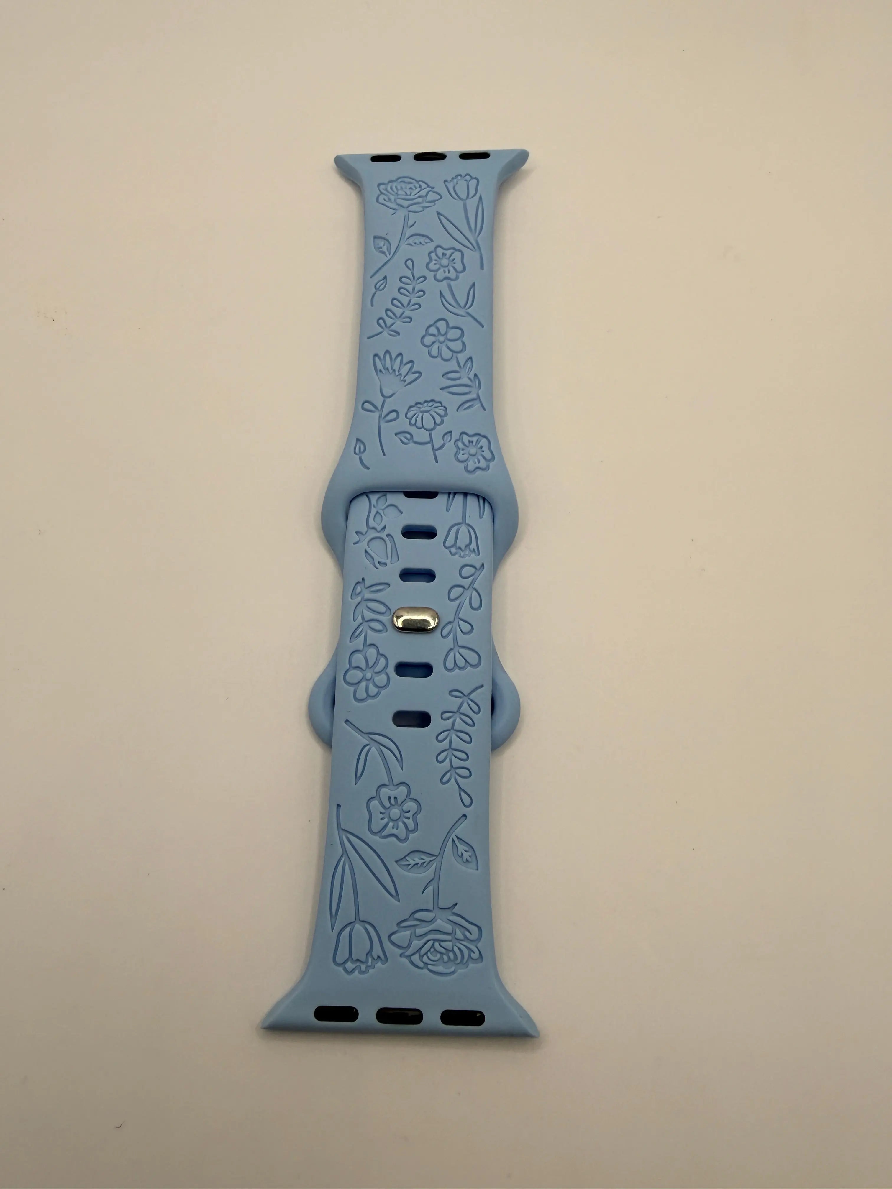 Bracelet Apple Watch silicone motif bleu 42/44/45/49 mm - Filament Fou