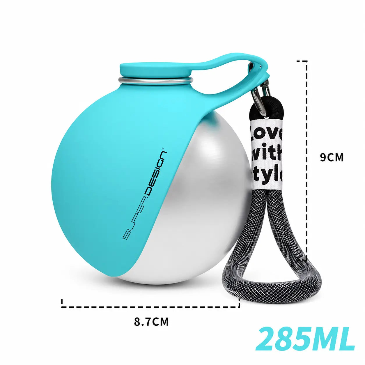 Gourde pour chien 285ml design Bleu gravée au laser - Filament Fou