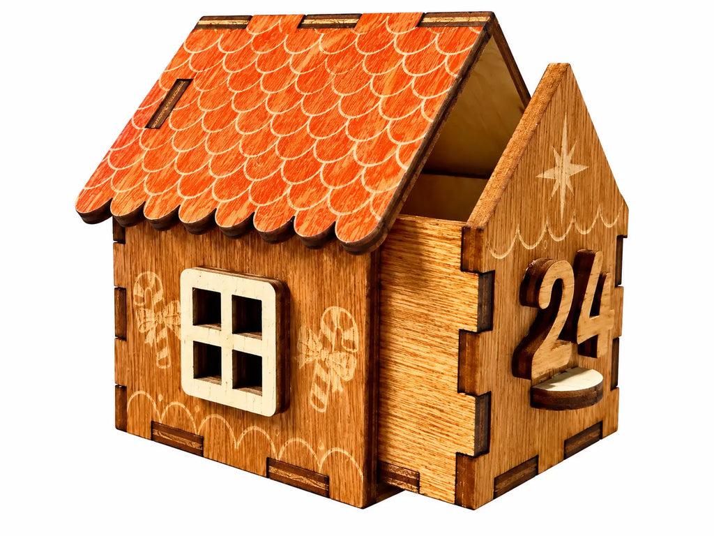 Calendrier de l'Avent en bois version montée – 24 chalets – Filament Fou