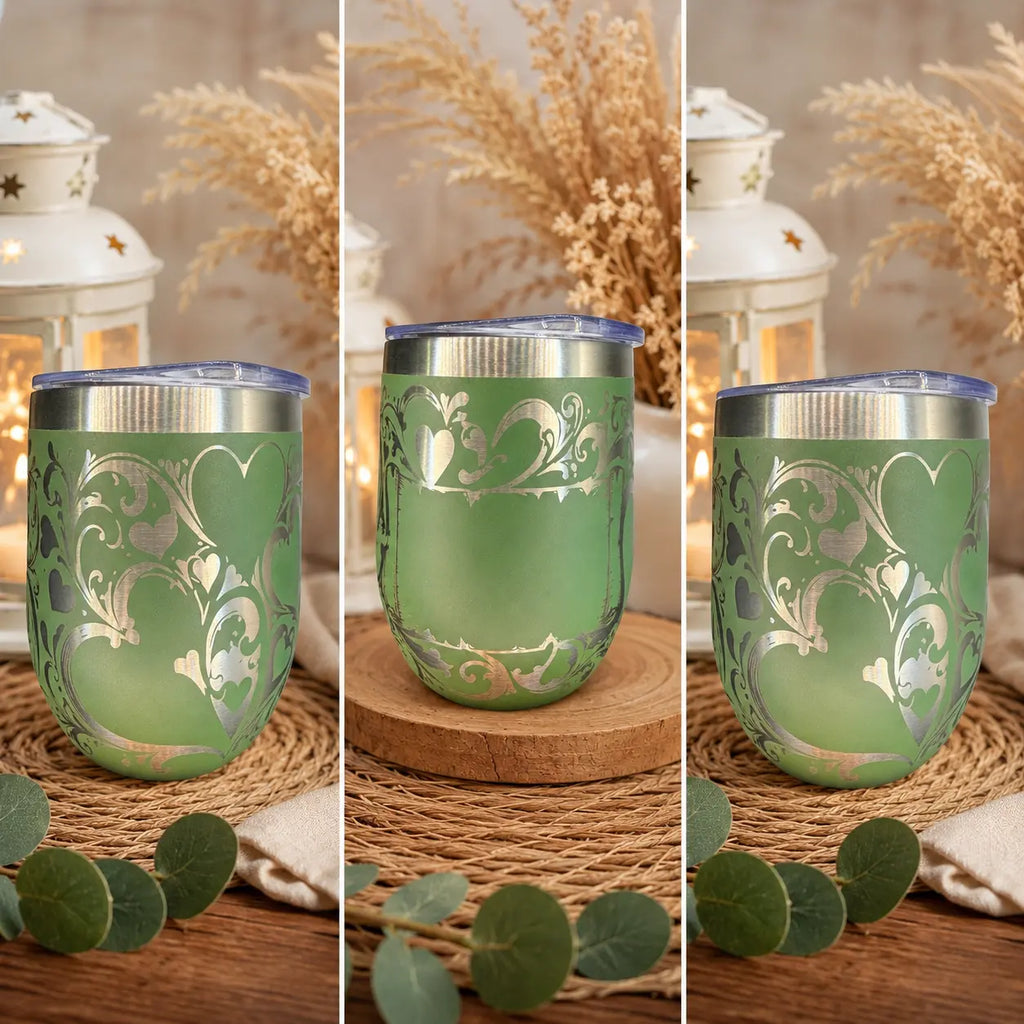 Mug inox pré-gravé motif Chemin de coeur personnalisable - Filament Fou