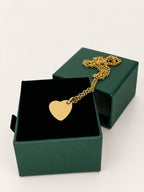 Collier cœur personnalisable en acier inoxydable doré, gravure initiale