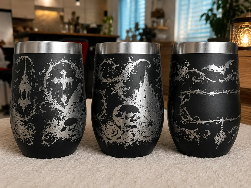 Mug inox pré-gravé motif Gothique personnalisable - Filament Fou