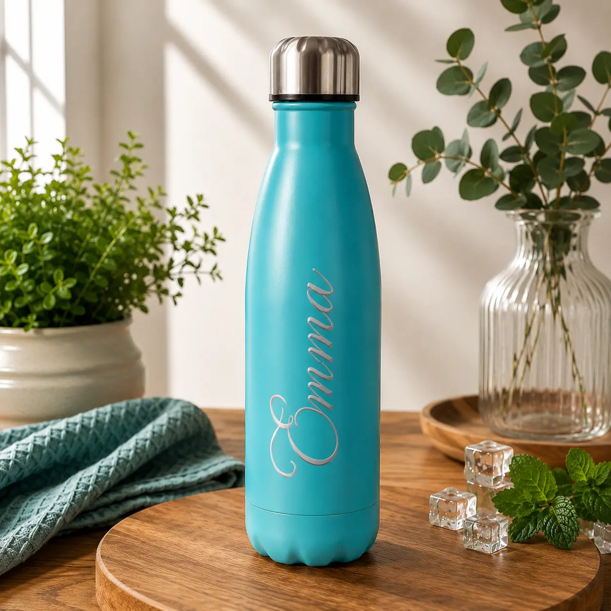 Gourde en acier inoxydable 500 ml / 800 ml gravée au laser – Filament Fou