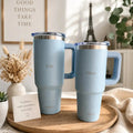 Gourde inox personnalisée couleur bleu-gris