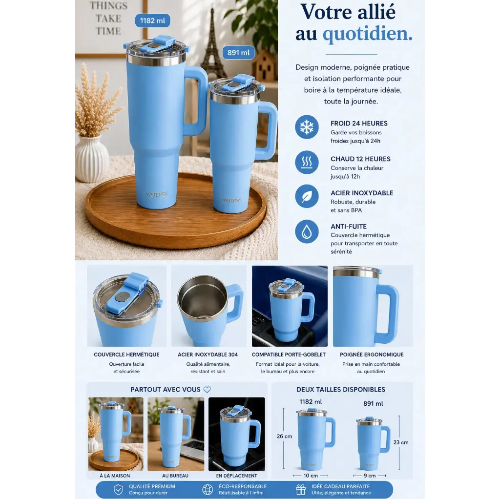 Gourde inox personnalisée présentation