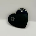 Médaillon cœur noir inox métallisé gravé laser pour animaux personnalisable - Filament Fou