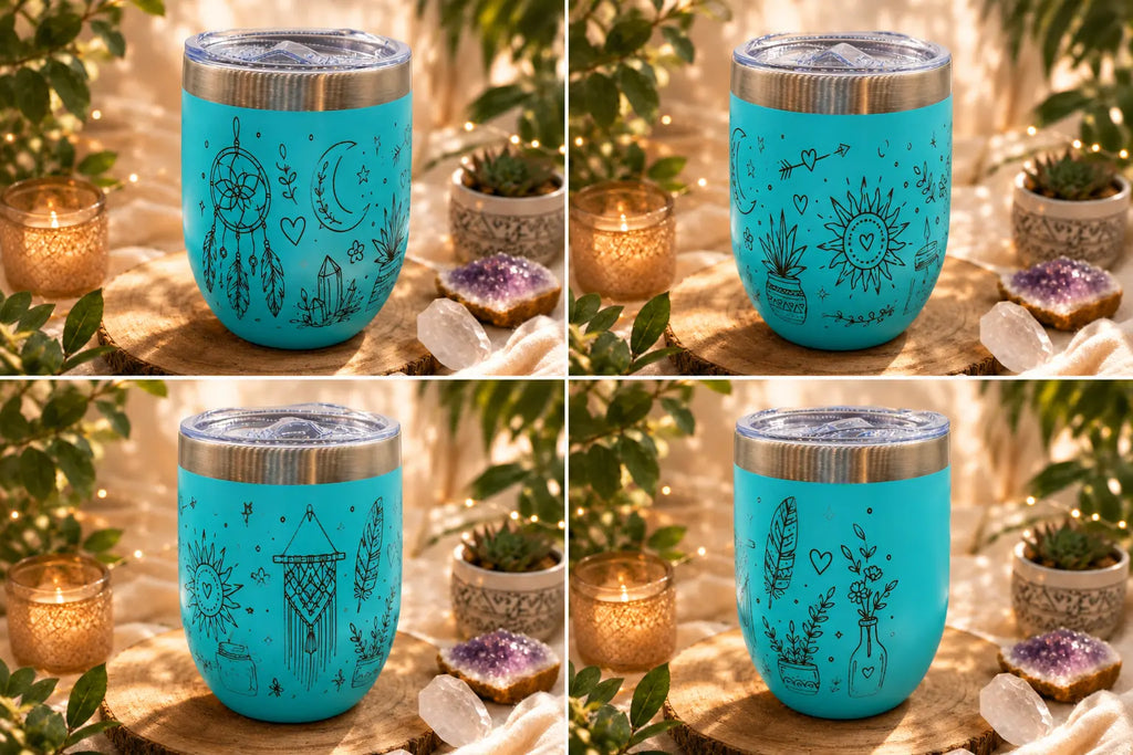 Mug inox prégravé motif Bohème personnalisable - Filament Fou