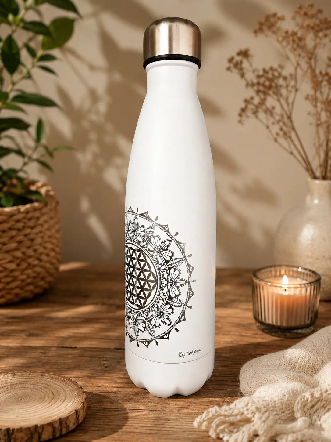 Gourde inoxydable collection Nodalâme couleur blanc - Filament Fou