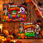 Pancarte décorative Halloween en bois accrochée à la porte - Filament Fou