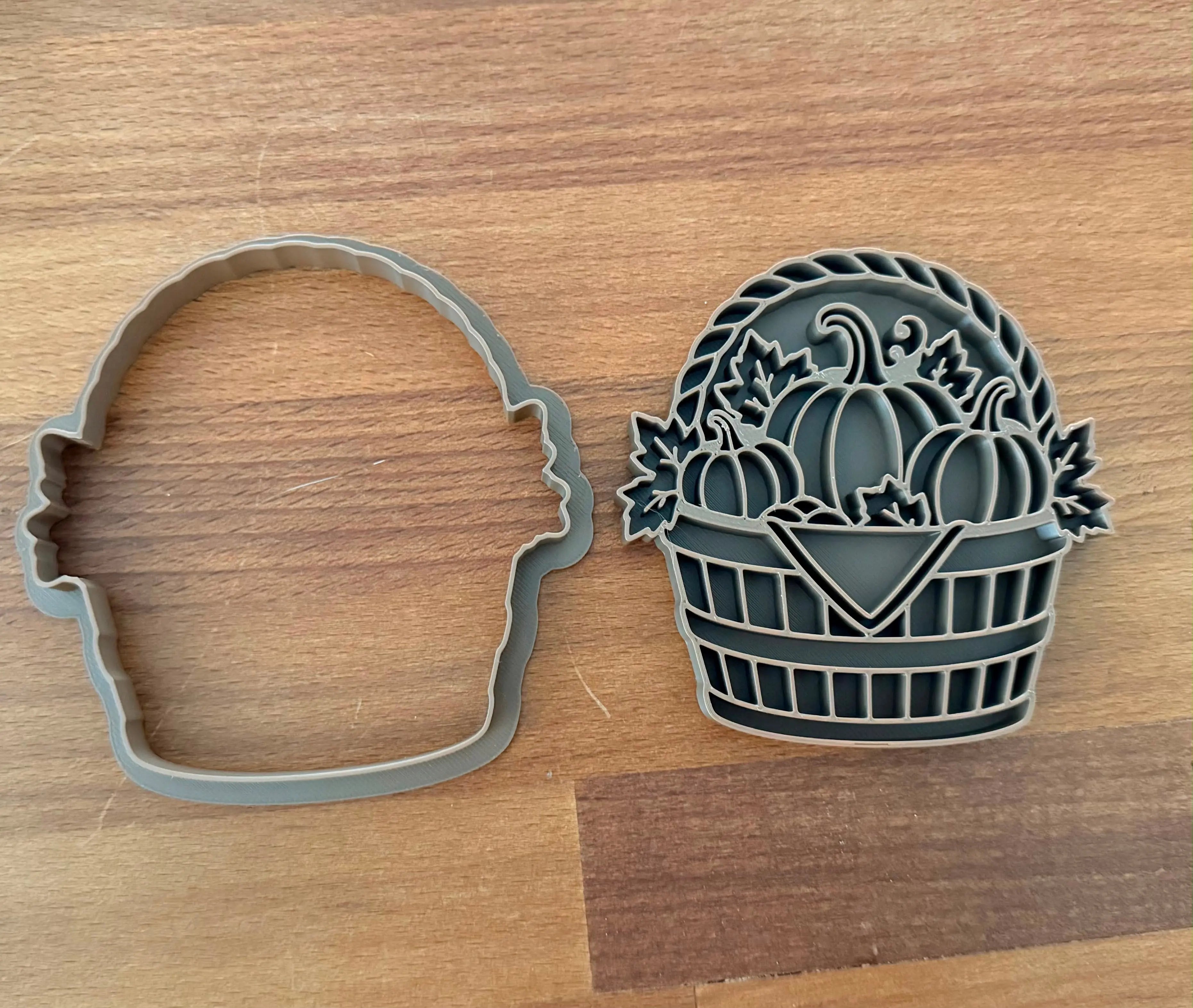 Emporte-pièce panier citrouille d'automne - détail du tampon 10 mm Filament Fou