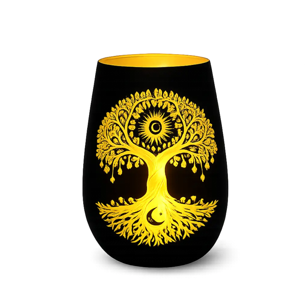 Photophore Arbre de Vie allumé — ambiance apaisante