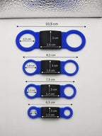 Plaque d'identification silencieuse bleue à glissement pour animal gravée laser - Filament Fou