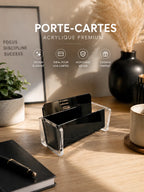 Porte-cartes acrylique minimaliste sans gravure, vue de face