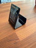 Présentoir QR code personnalisable en acrylique noir brillant, format 6x10 cm