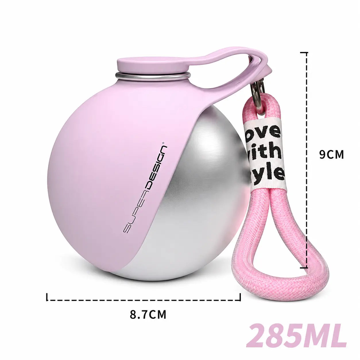Gourde pour chien 285ml design Rose gravée au laser - Filament Fou