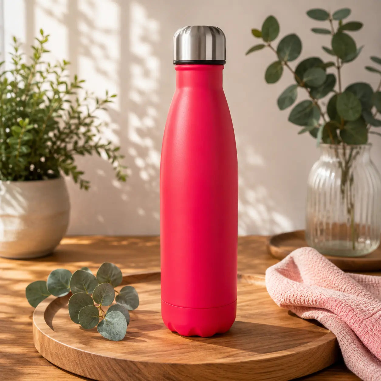 Gourde inox 500ml couleur rose foncé