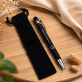 Stylo noir personnalisable avec embout tactile et encre noire