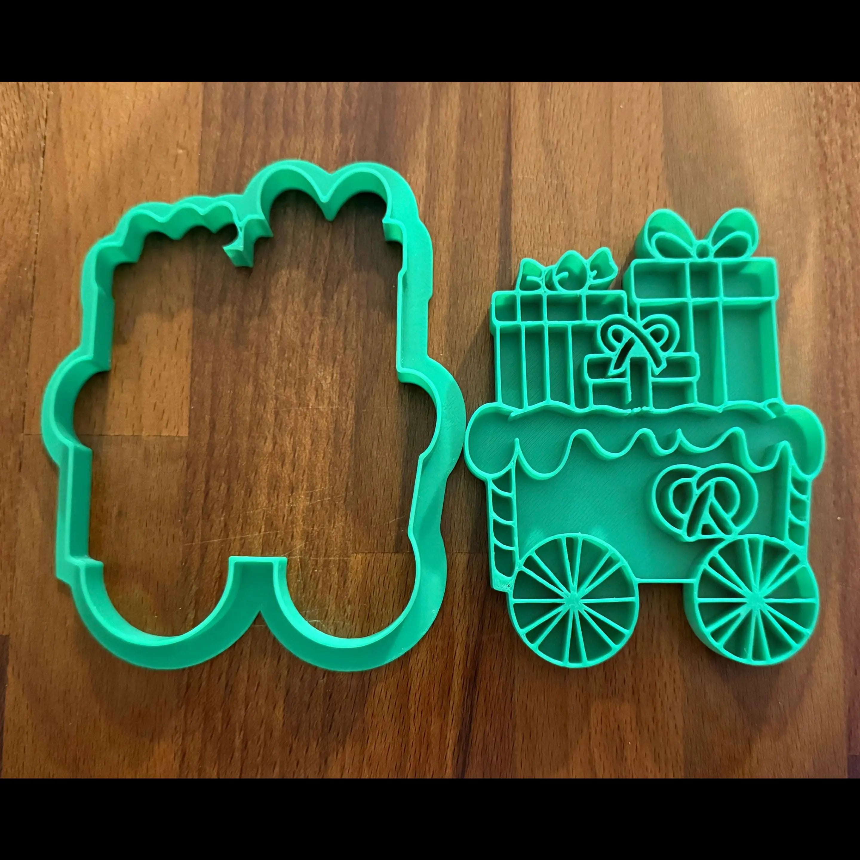 Emporte-pièce train de Noël - biscuit imprimé en 3D Filament Fou - détail 1