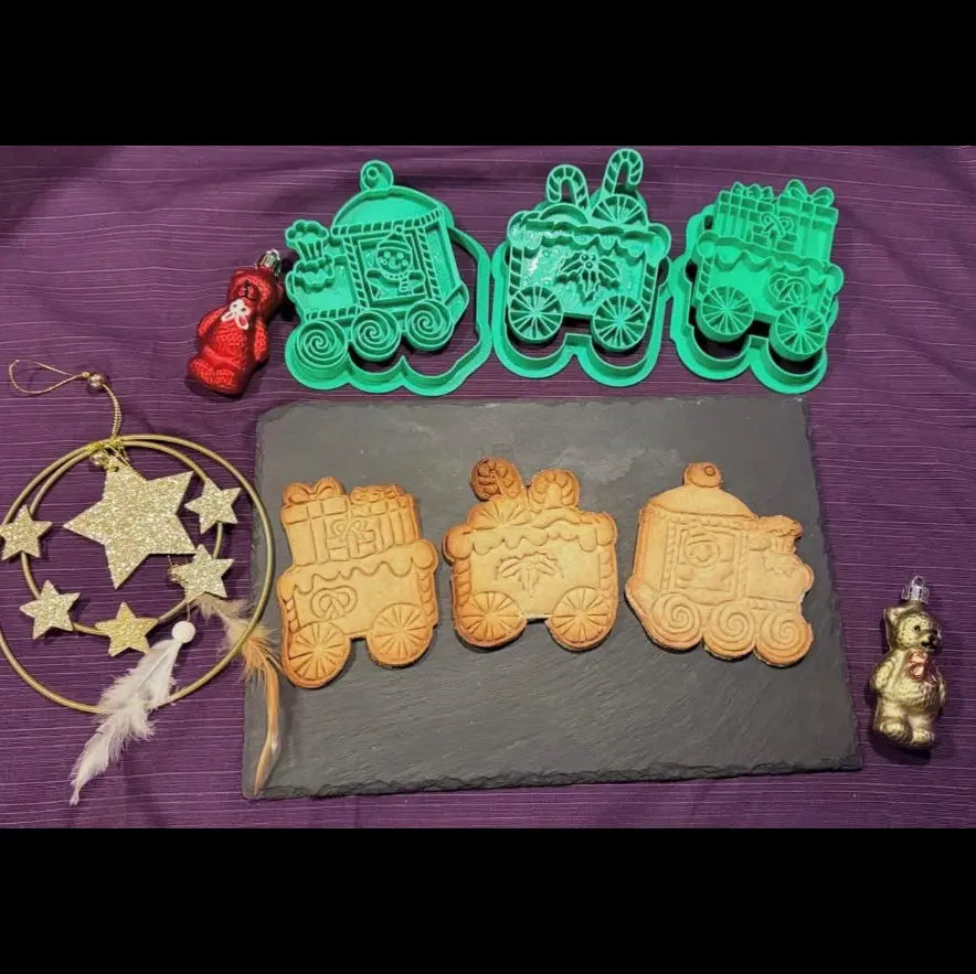 Emporte-pièce train de Noël biscuit imprimé en 3D Filament Fou