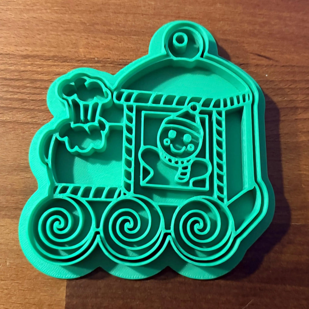Emporte-pièce train de Noël - biscuit imprimé en 3D Filament Fou - détail 6