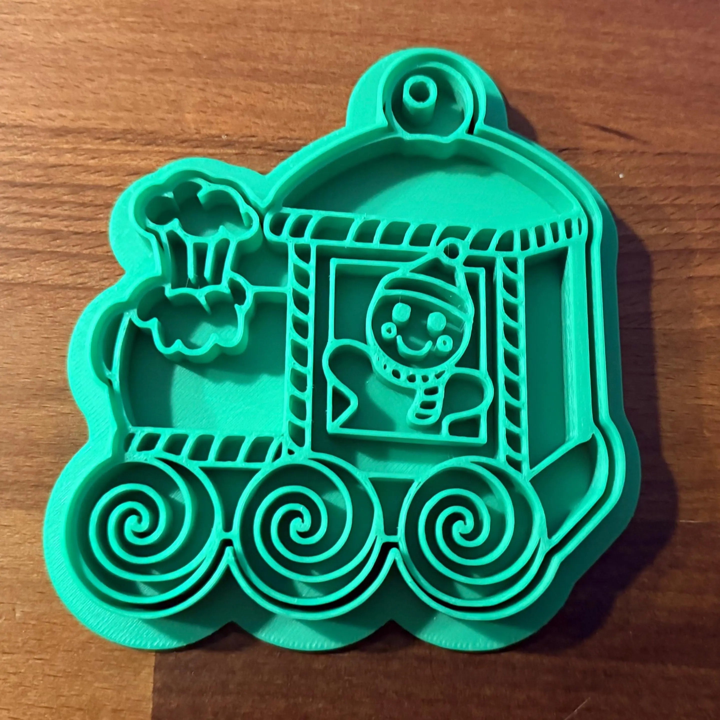 Emporte-pièce train de Noël - biscuit imprimé en 3D Filament Fou - détail 6