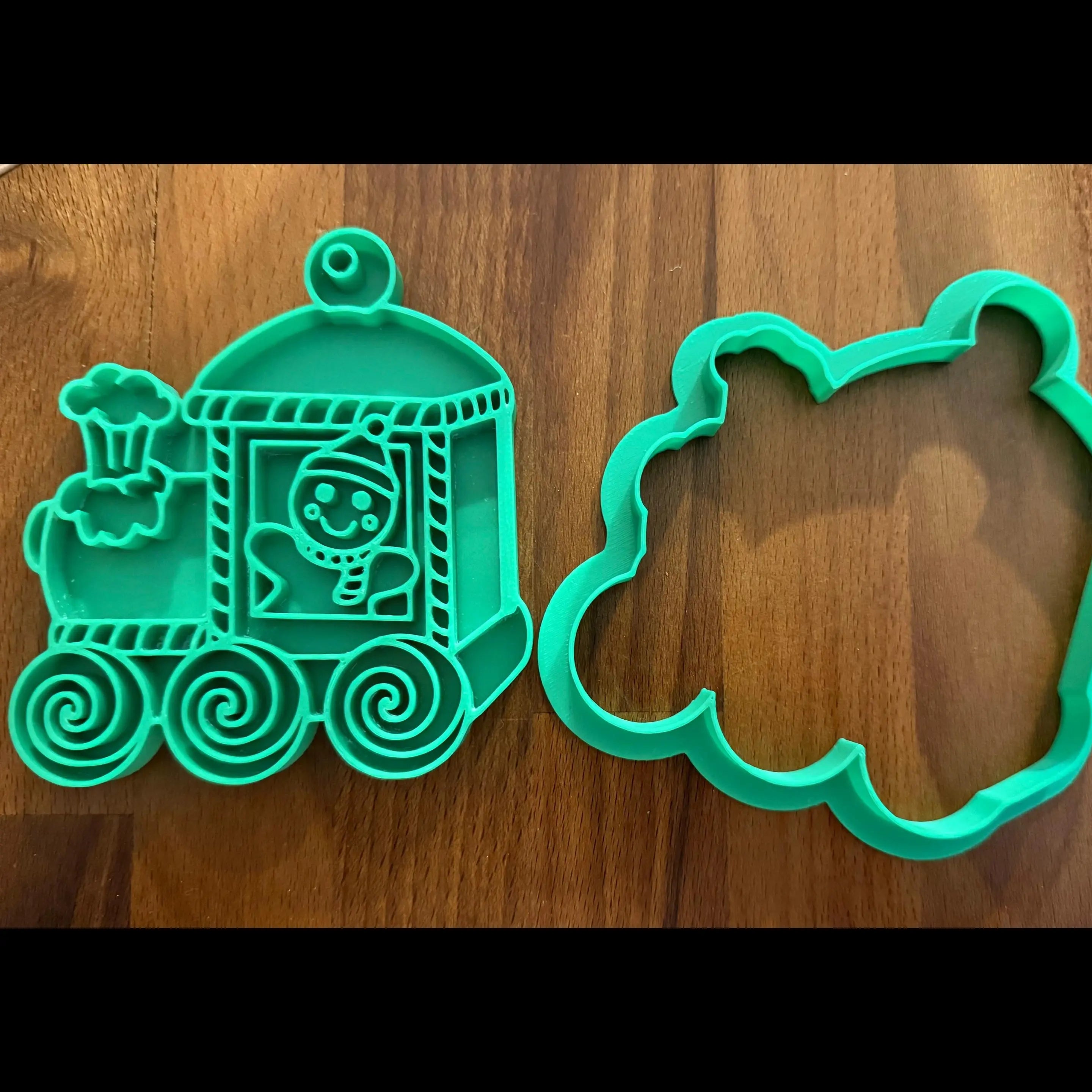Emporte-pièce train de Noël - biscuit imprimé en 3D Filament Fou - détail 5