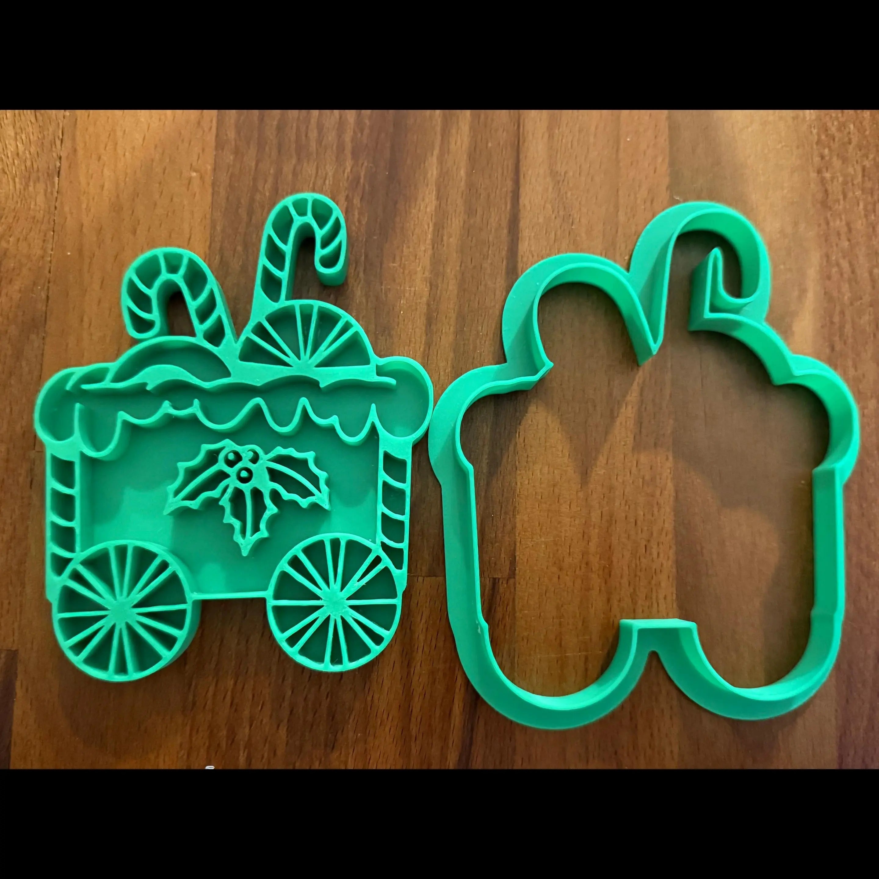 Emporte-pièce train de Noël - biscuit imprimé en 3D Filament Fou - détail 3